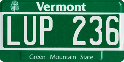 VT license plate LUP236