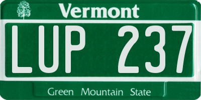 VT license plate LUP237