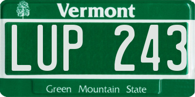 VT license plate LUP243
