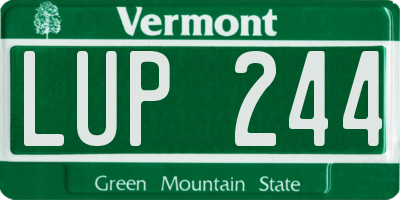 VT license plate LUP244
