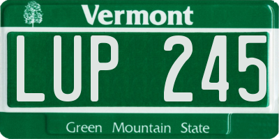 VT license plate LUP245