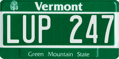 VT license plate LUP247