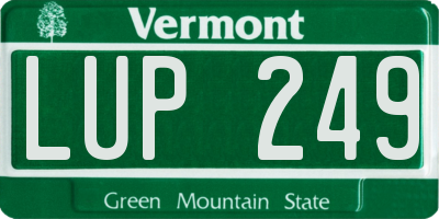 VT license plate LUP249
