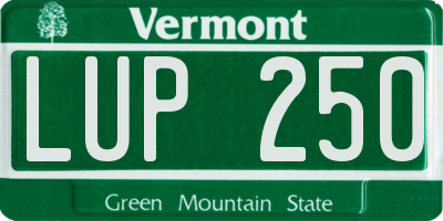 VT license plate LUP250