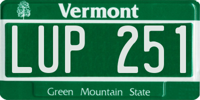 VT license plate LUP251