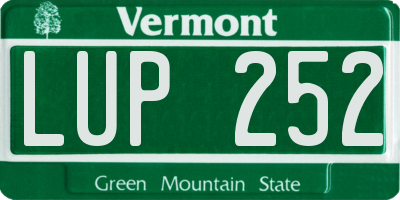 VT license plate LUP252