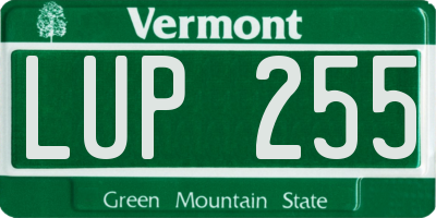 VT license plate LUP255