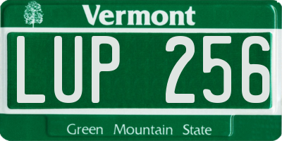 VT license plate LUP256