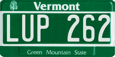 VT license plate LUP262