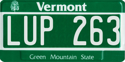 VT license plate LUP263