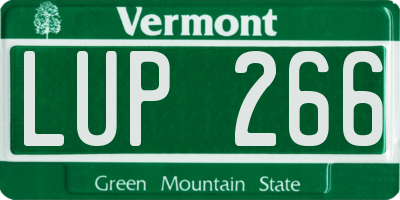 VT license plate LUP266