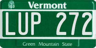 VT license plate LUP272
