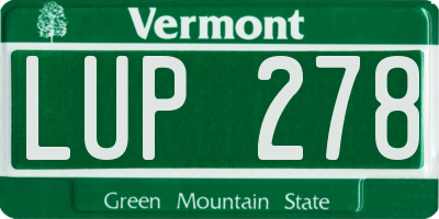 VT license plate LUP278