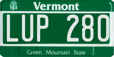 VT license plate LUP280