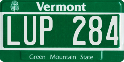VT license plate LUP284