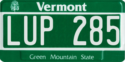 VT license plate LUP285