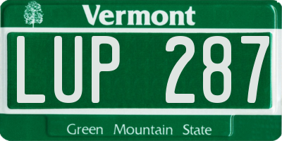 VT license plate LUP287