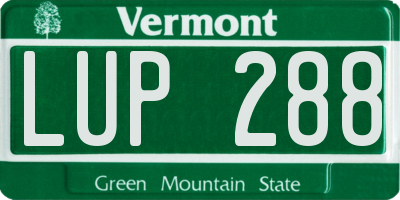 VT license plate LUP288