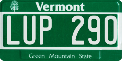 VT license plate LUP290