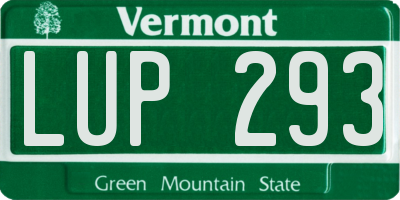 VT license plate LUP293