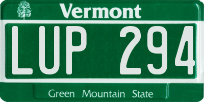 VT license plate LUP294