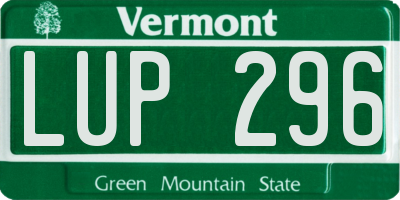 VT license plate LUP296