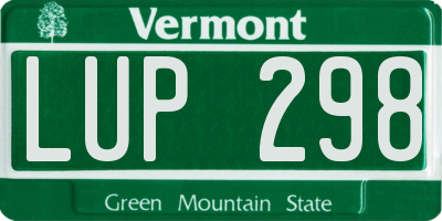 VT license plate LUP298