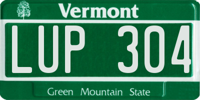 VT license plate LUP304
