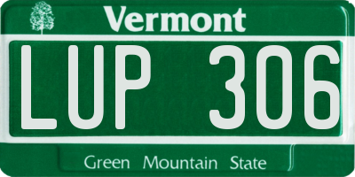 VT license plate LUP306