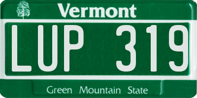 VT license plate LUP319