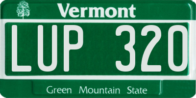 VT license plate LUP320