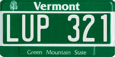 VT license plate LUP321