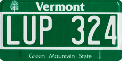 VT license plate LUP324