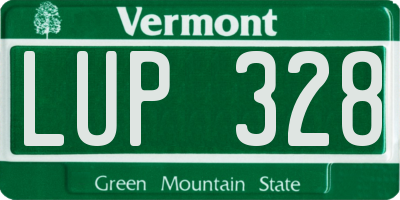 VT license plate LUP328