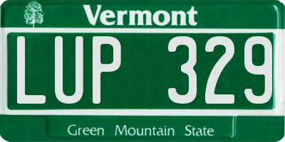 VT license plate LUP329