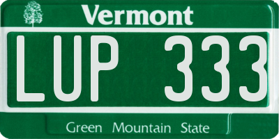 VT license plate LUP333
