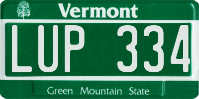 VT license plate LUP334