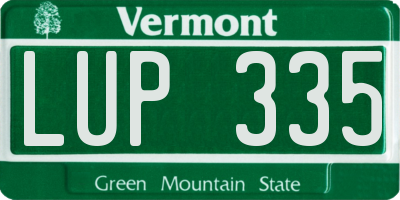 VT license plate LUP335