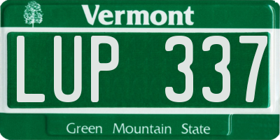 VT license plate LUP337