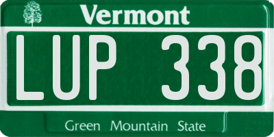VT license plate LUP338