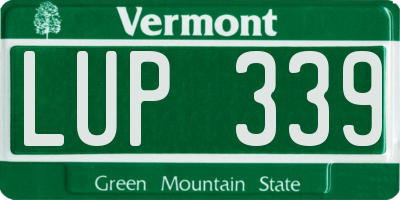 VT license plate LUP339