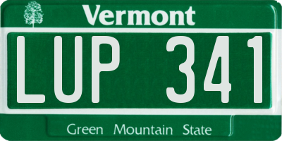 VT license plate LUP341