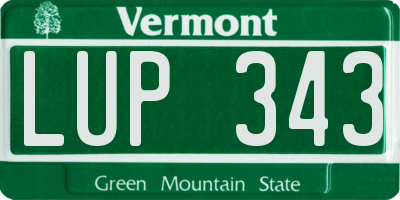 VT license plate LUP343