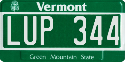 VT license plate LUP344