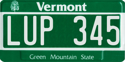 VT license plate LUP345