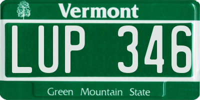 VT license plate LUP346