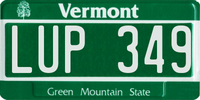 VT license plate LUP349