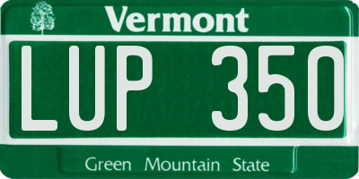 VT license plate LUP350