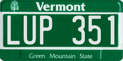 VT license plate LUP351