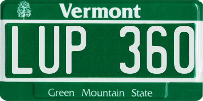 VT license plate LUP360